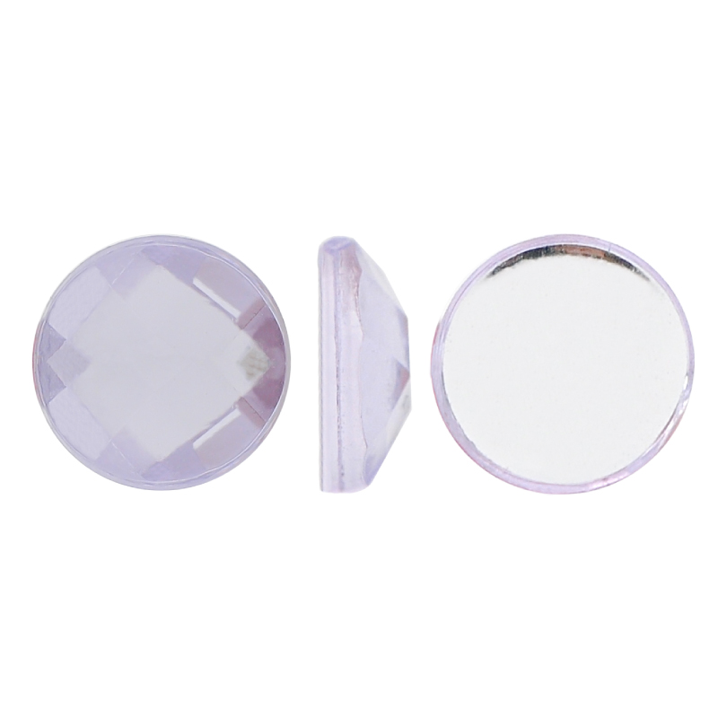 Acrilico K1021 redondo plano 6mm light amethyst 20 x und