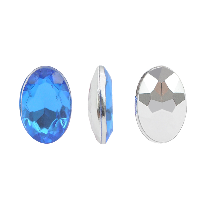 Acrilico K1022 oval con cono 4x6mm capri blue 4 x und