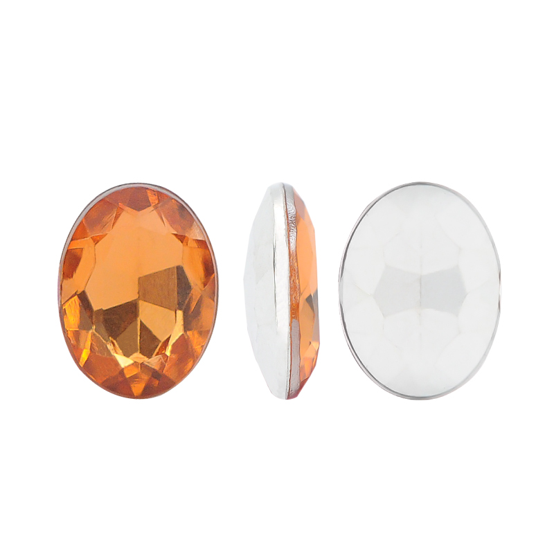 Acrilico K1022 oval con cono 6x8mm smoked topaz 37 x und