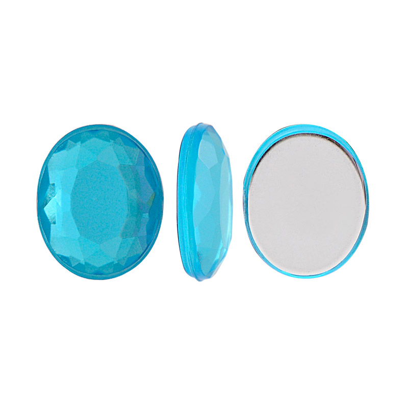 Acrilico K1023 oval plano 8x10mm aquamarine 25 x und