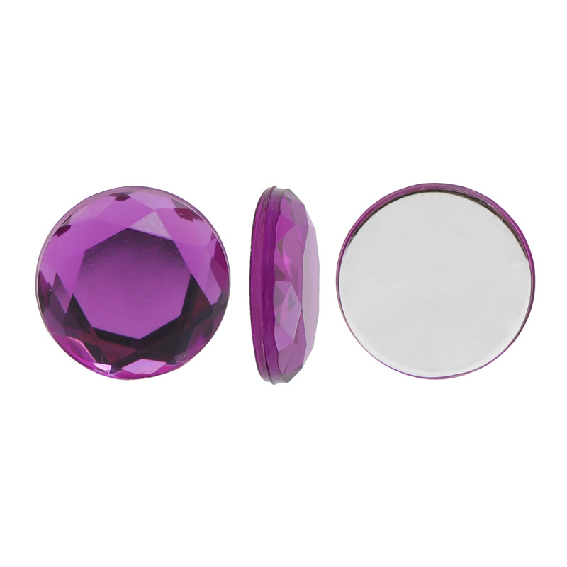 Acrilico K1036 redondo plano 11mm purple velvet 5 x und