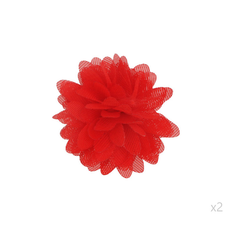 Flor organza 4-4.5cm N.1 rojo x par