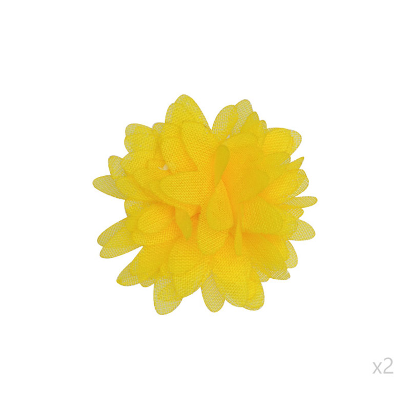 Flor organza 4-4.5cm N.111 amarillo x par