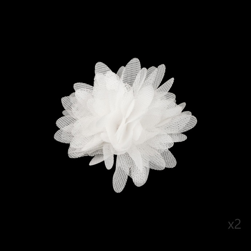 Flor organza 4-4.5cm N.140 blanco x par