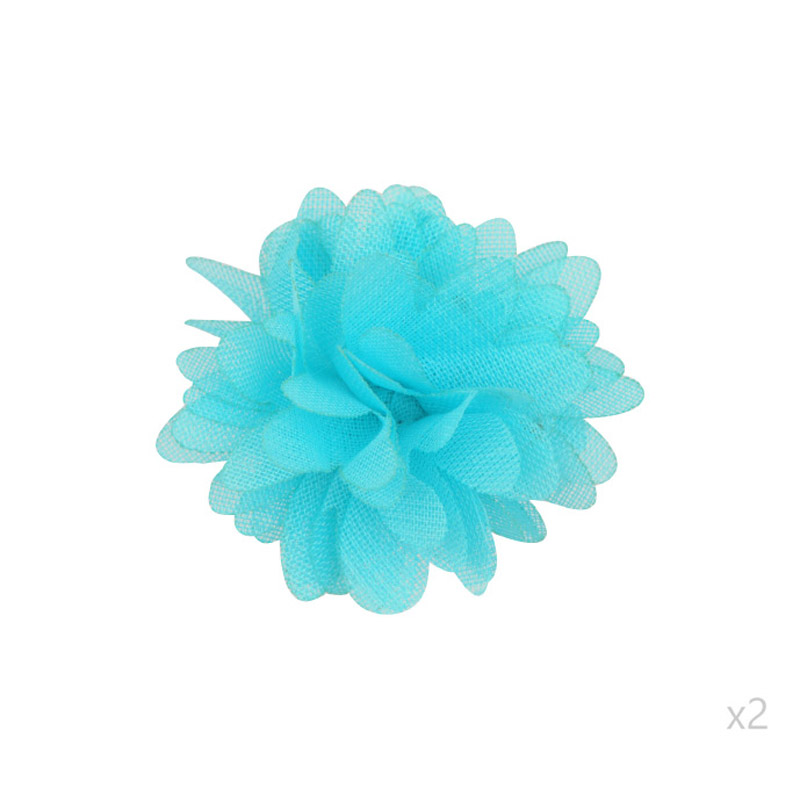 Flor organza 4-4.5cm N.147 aguamarina x par