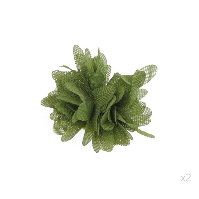 Flor organza 4-4.5cm N.171 oliva x par