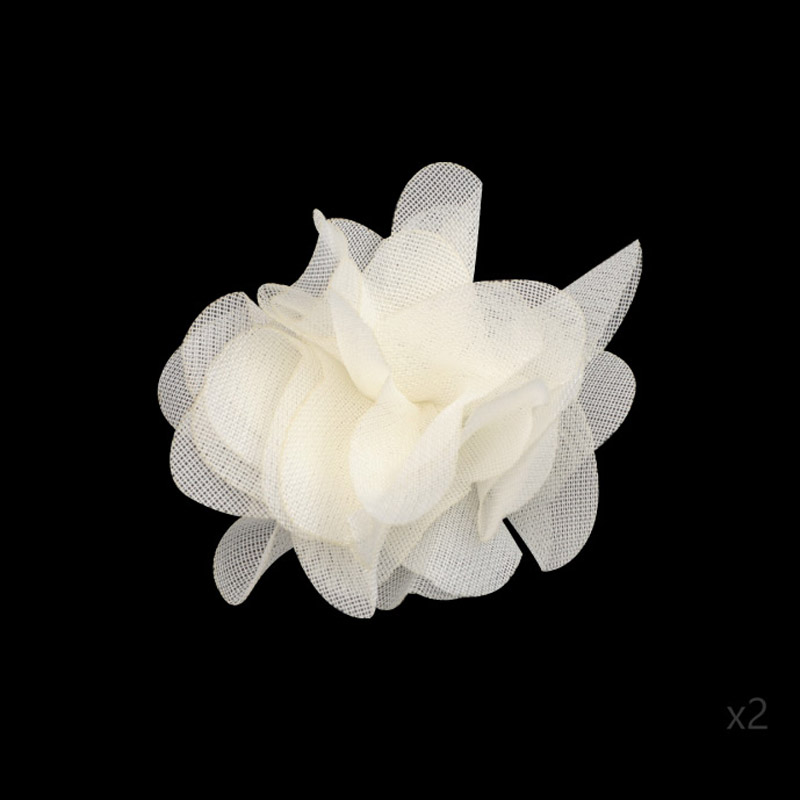 Flor organza 5cm beige x par