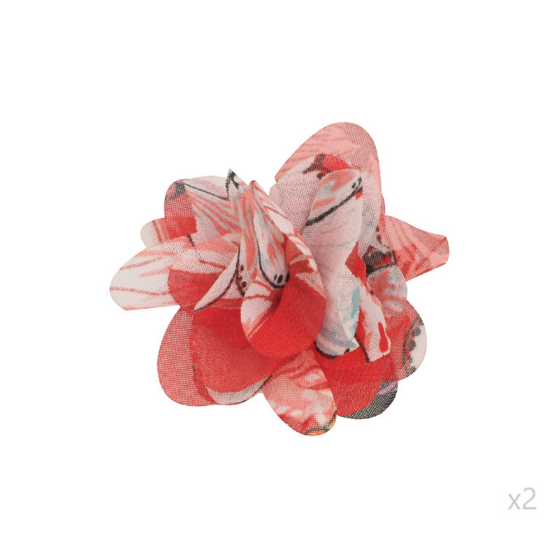 Flor organza 5cm rojo x par