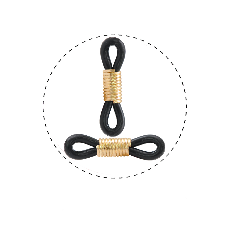 Porta gafas negro laton largo/Gold 19x5mm x par