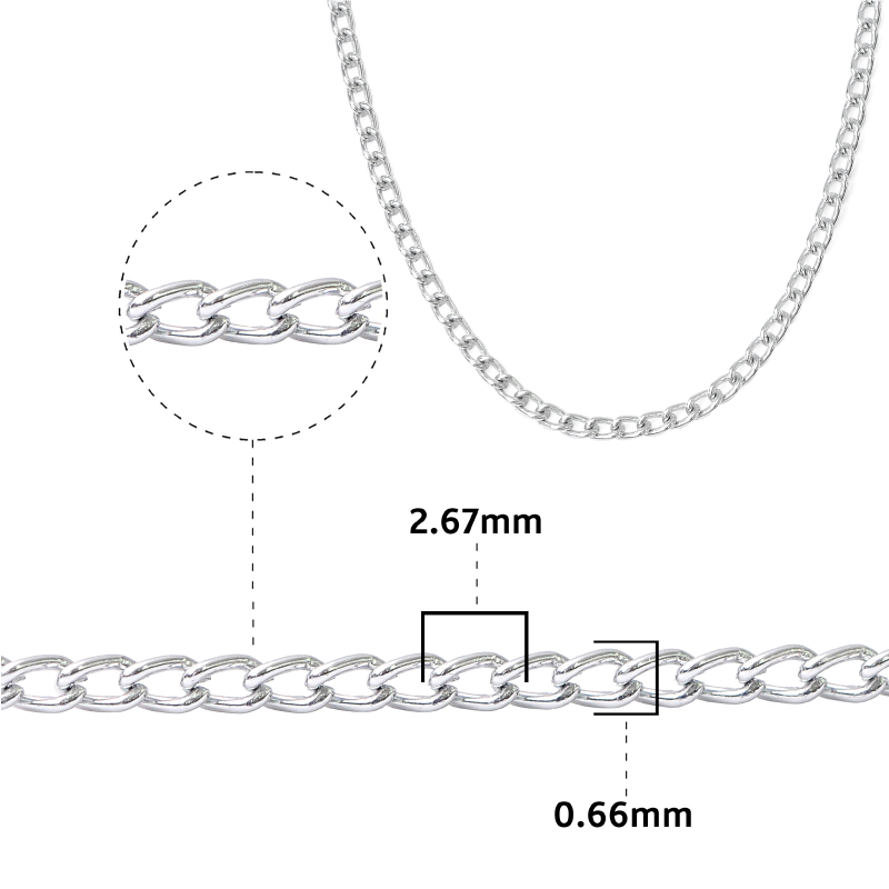 Cadena aluminio K2101 2.67x0.66mm K-15 x mt