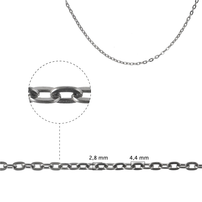 Cadena aluminio K2104 4.4X2.8X0.8mm K-26 # 2 x 50m