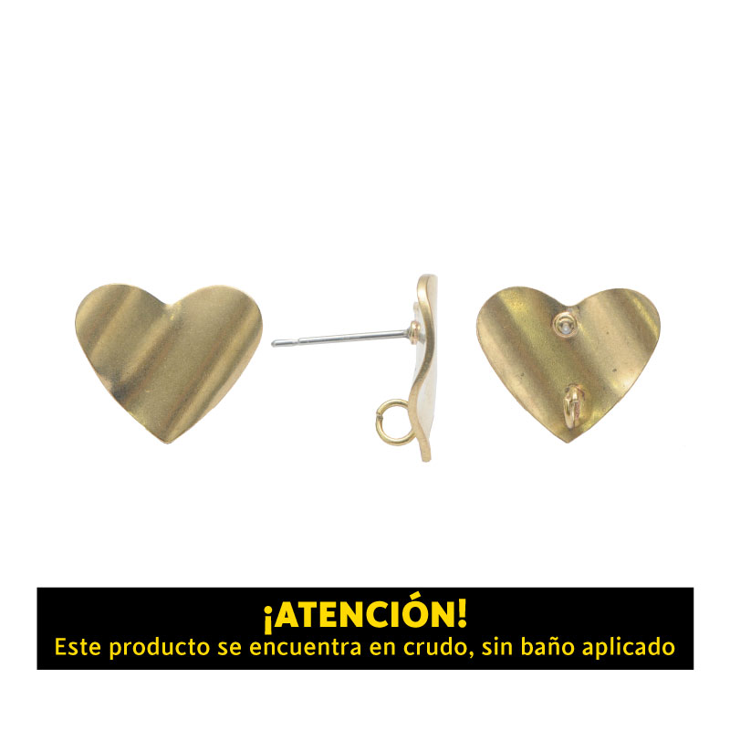 Arete corazon prensado con argolla 18mm/R x par