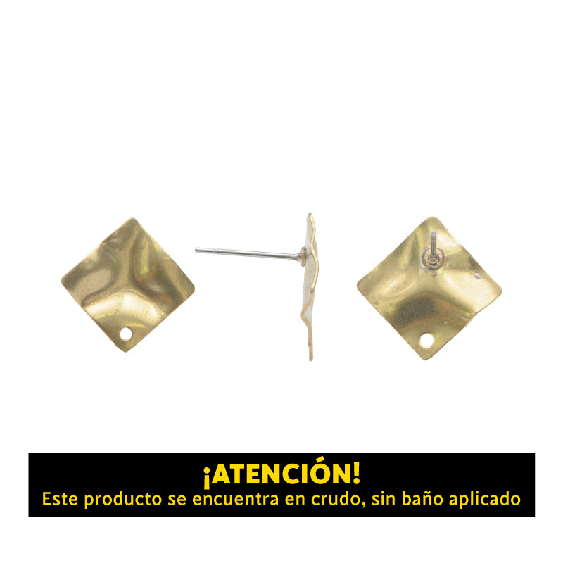 Arete cuadrado con perforacion 12mm/R x par