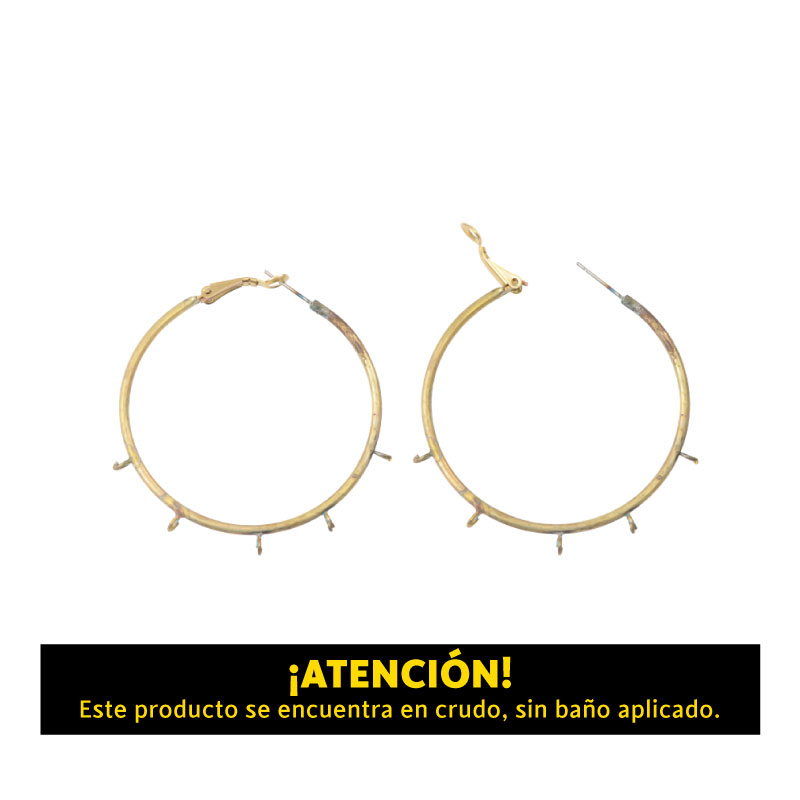 Aretes aro 50mm con 5 argollas/R x 10 pares