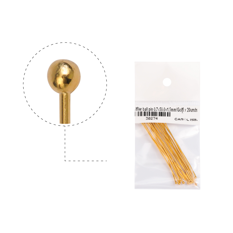 Alfiler ball pin 0.7x50.0x1.5mm/Golfi x 20unds