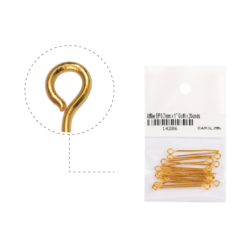 Alfiler eye pin 0.7mm x 2.5cm/Golfi x 20unds