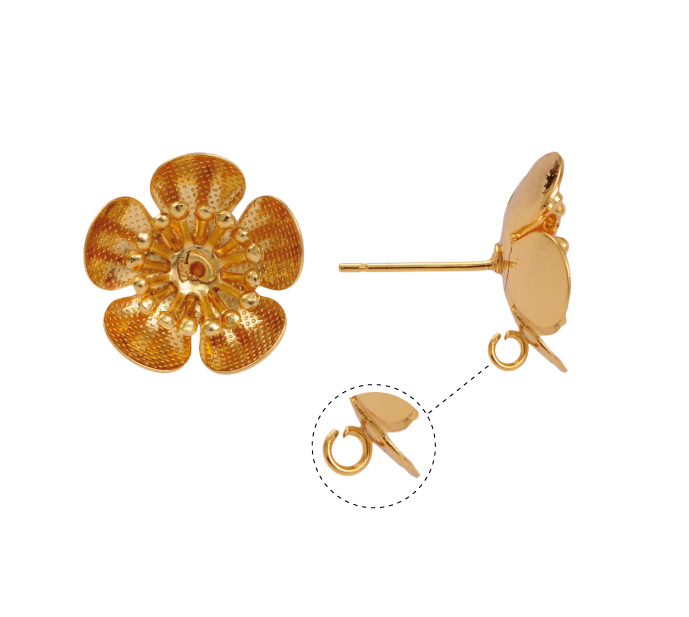 Aretes flor 163-A20 16mm/Golfi x par