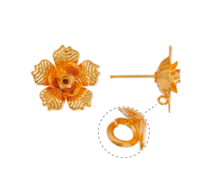 Aretes flor BW00237 17mm/Golfi x par