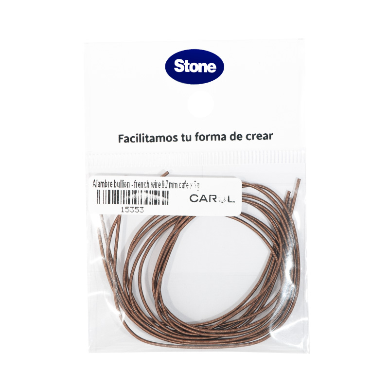 Alambre bullion - french wire 0.7mm cafe x 5g