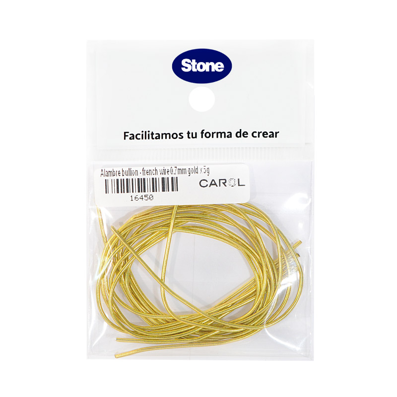 Alambre bullion - french wire 0.7mm gold x 5g