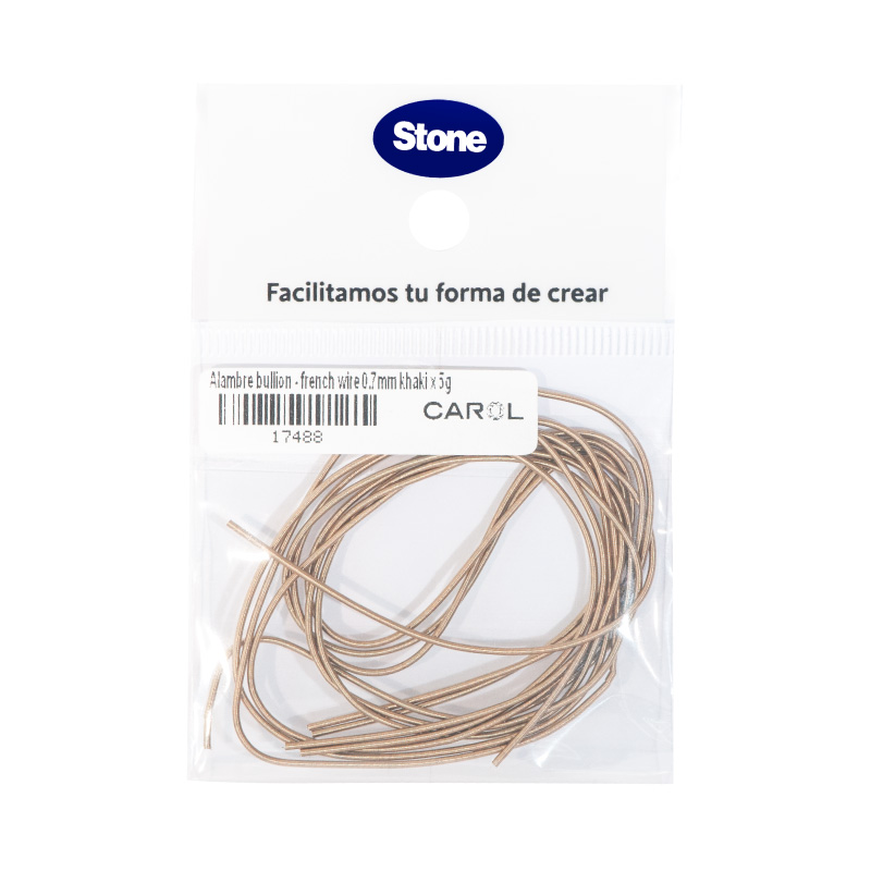 Alambre bullion - french wire 0.7mm khaki x 5g