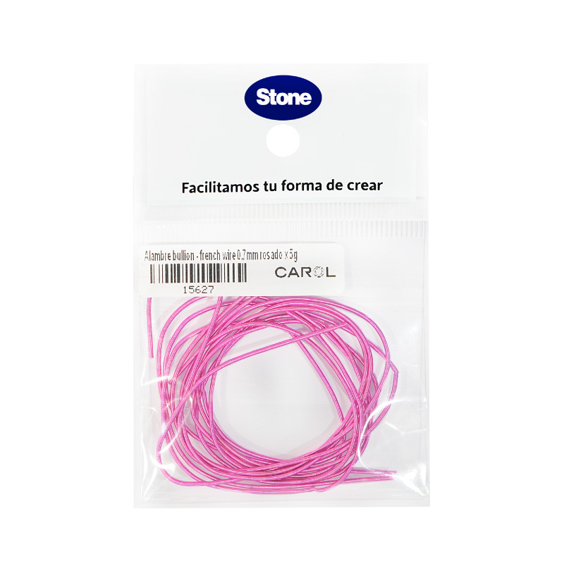 Alambre bullion - french wire 0.7mm rosado x 5g