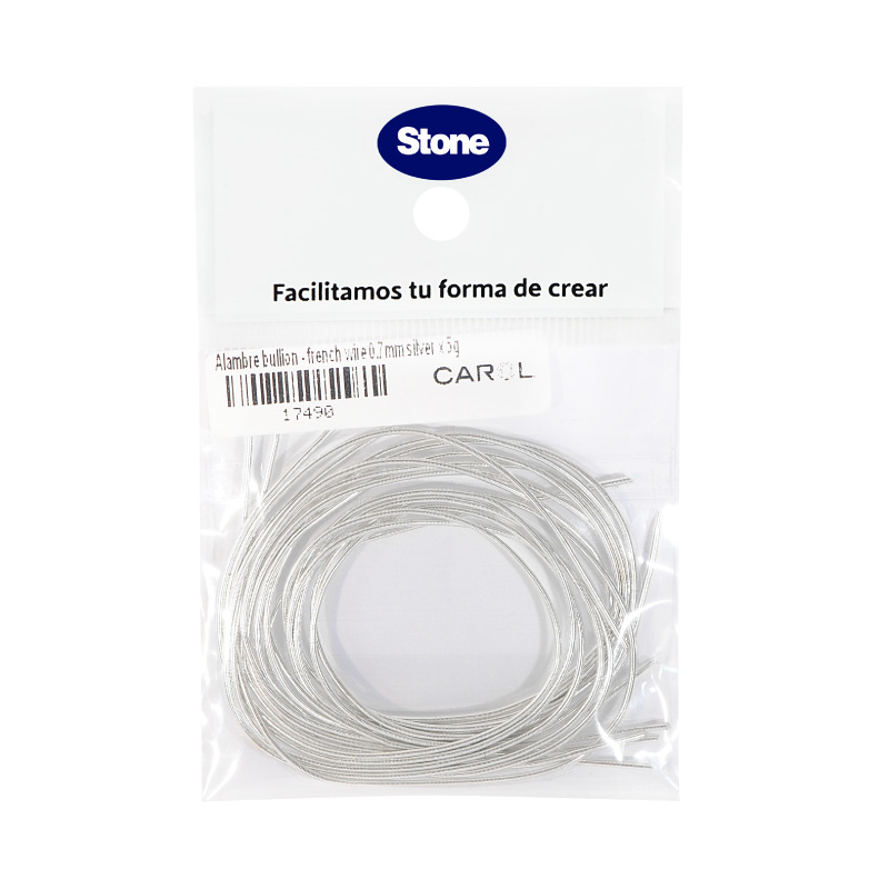 Alambre bullion - french wire 0.7mm silver x 5g