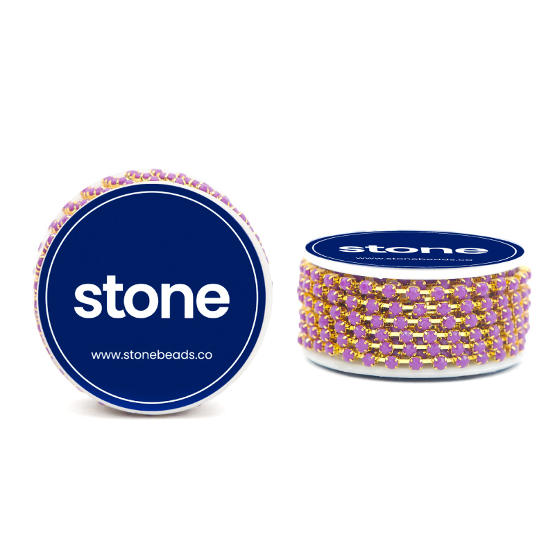 Cadena strass #31 morado 2.5mm/Gilt x 2 metro