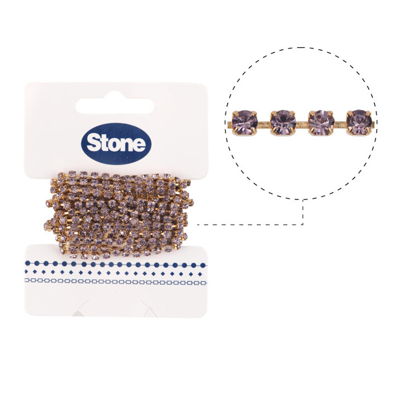 Cadena strass MCSS10/GP lavender x 2m