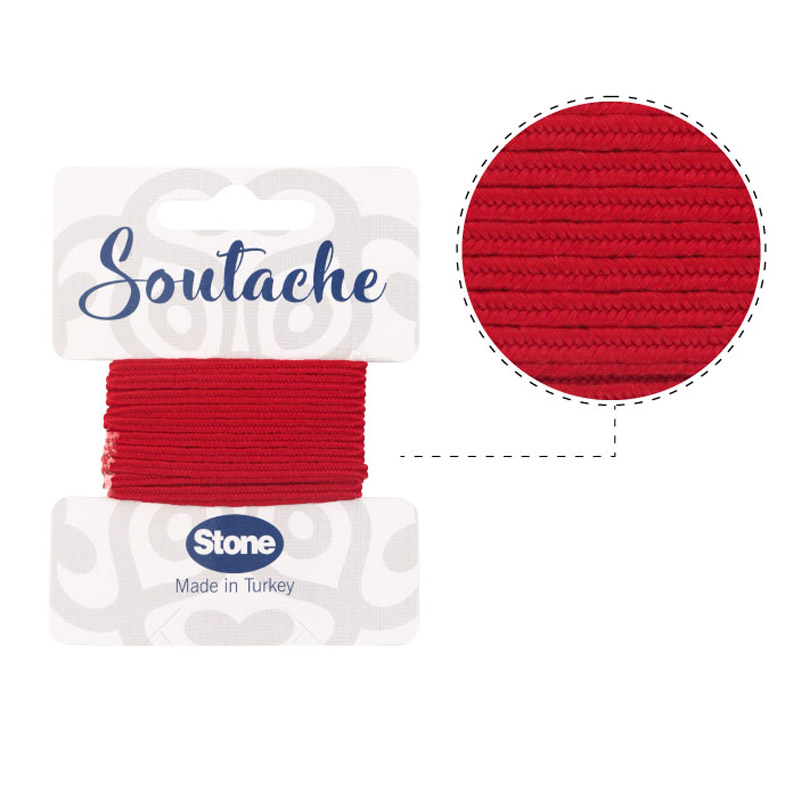 Cordon soutache 3mm red ST1280 x 2.5m