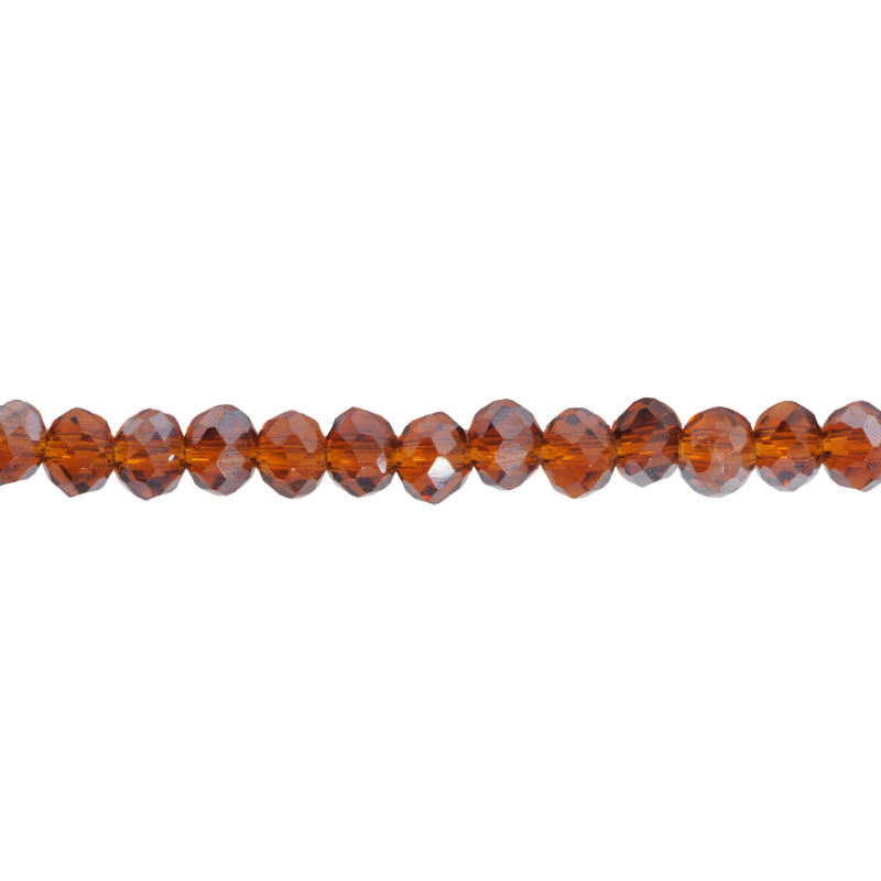 Murano rondela facetada 4mm smoked topaz 12AB x 124und