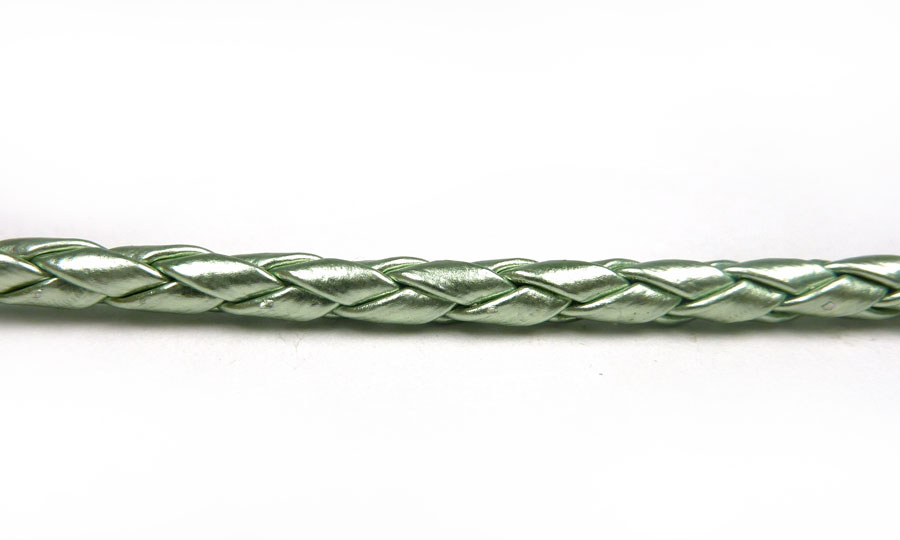 Cuero trenzado 3mm verde claro x mt