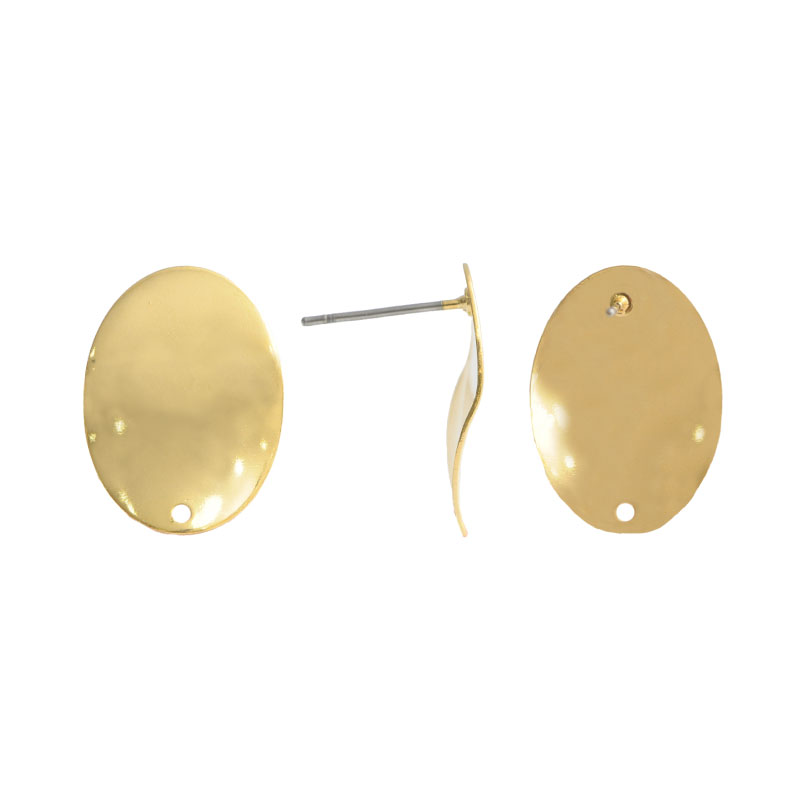 Arete oval prensado con perforacion 20mm/golfi x par