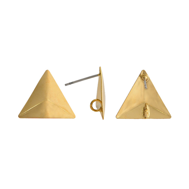 Arete triangulo relieve con argolla 15mm/golfi x par