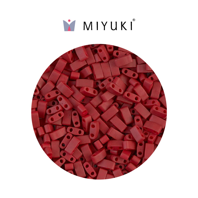 Miyuki half tila 5x2.3x1.9mm HTL2040 matte metallic brick red x 250G