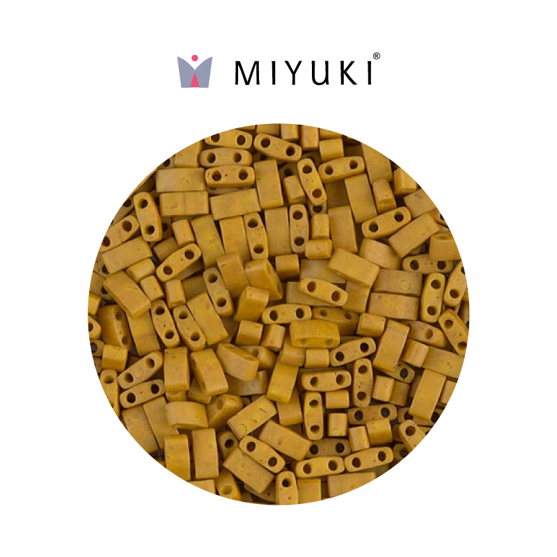 Miyuki half tila 5x2.3x1.9mm HTL2312 matte opaque mustard x 250G