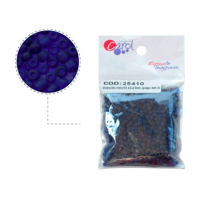 Mostacilla china 6/0 4.0-4.5mm opaque dark blue x 50g