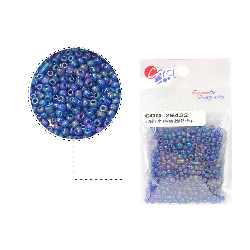 Mostacilla china 6/0-4mm violet AB x 50 grs