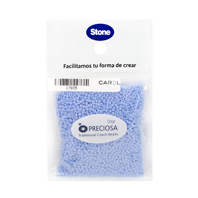 Mostacilla checa preciosa 2mm 33000 OP azul claro x 50g