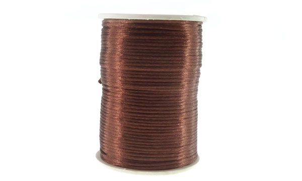 Cordon seda 2mm marron medio rollo x144 yds