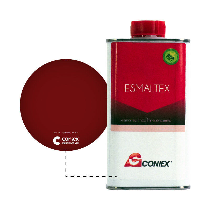 Resina esmaltex coniex 4001 rojo fuego tpte x 250g