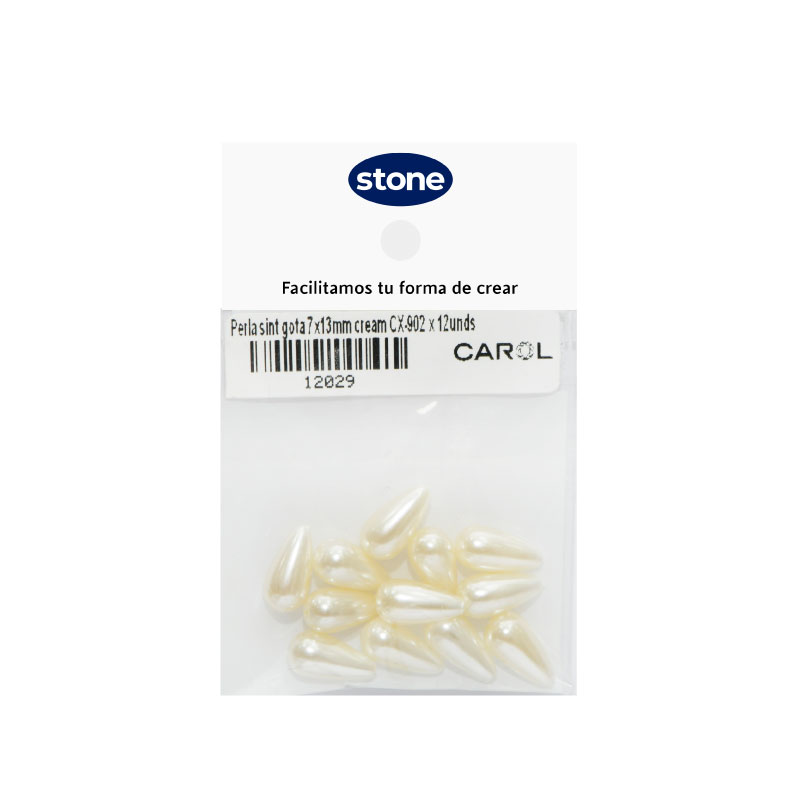 Perla sintetica gota 7x13mm cream CX-902 x 12unds