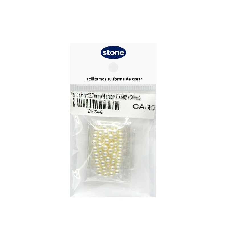 Perla sintetica redonda NH 2.7mm cream A-03 x 50unds