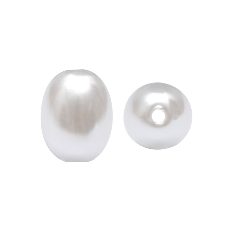 Perla sintetica ovalada 8x12mm white A-01 x und