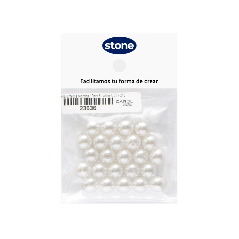 Perla sintetica redonda 10mm 5L white A-01 x 24unds