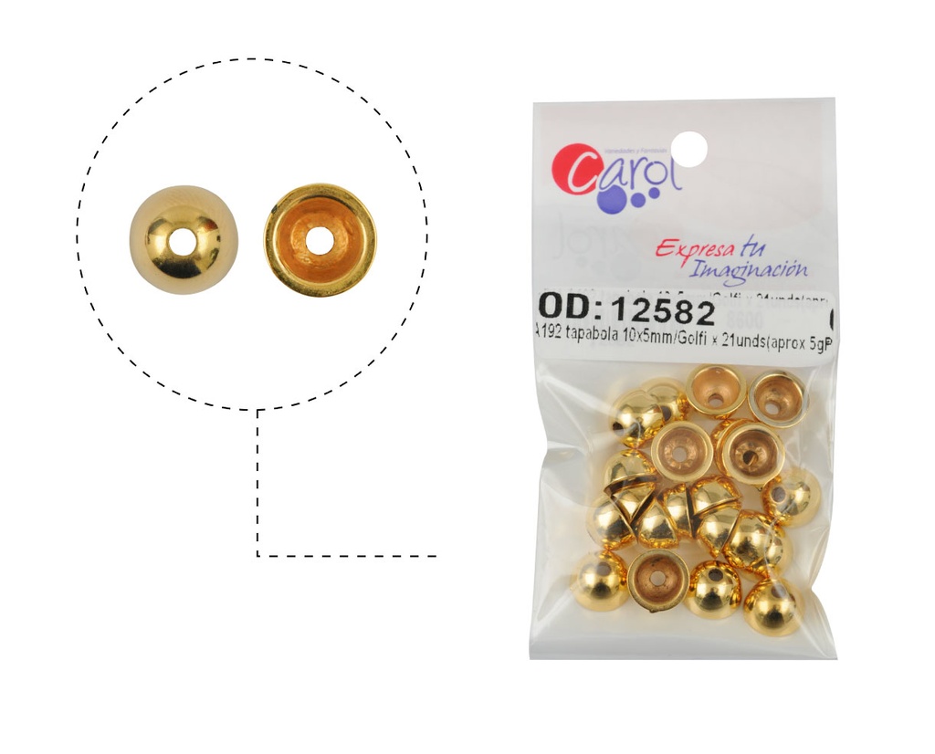 Plastimetal A192 tapabola 10x5mm/Golfi x 21unds(aprox 5gr)