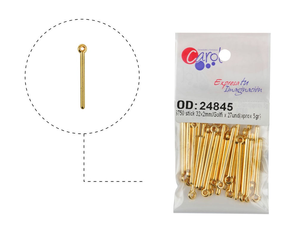 Plastimetal S750 stick 32x2mm/Golfi x 27und(aprox 5gr)