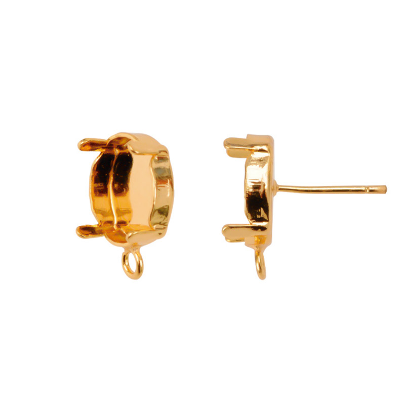 4831CH setting arete 8x8.8mm/Golfi corazon x par