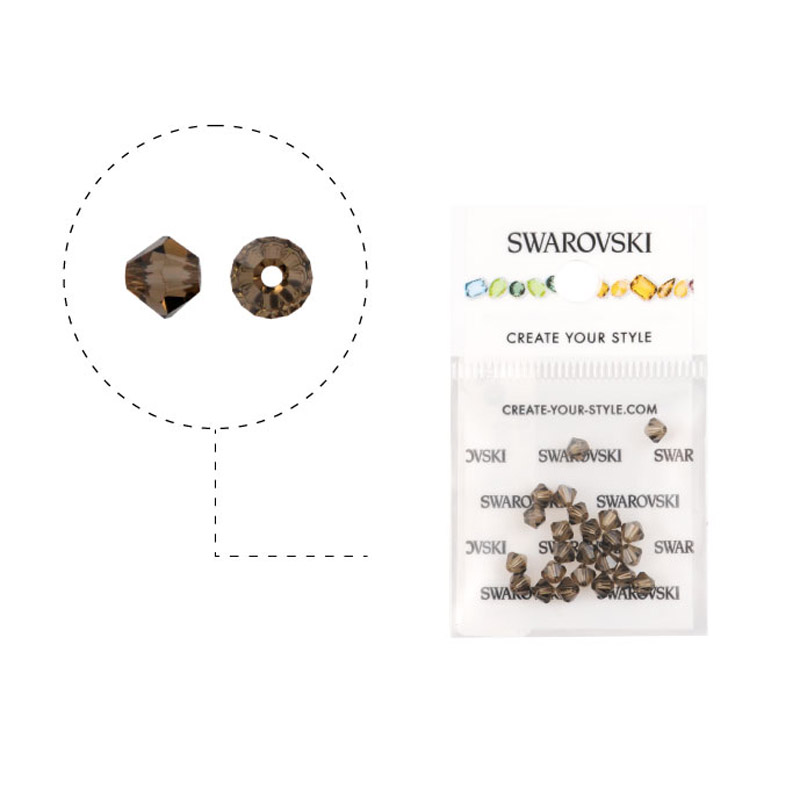 5328 swarovski rombo smoky quartz 4mm x 24unds