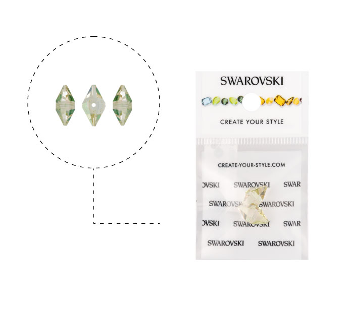 5747 swarovski double spike  crystal luminous green 12x6mm 2spike x 2unds